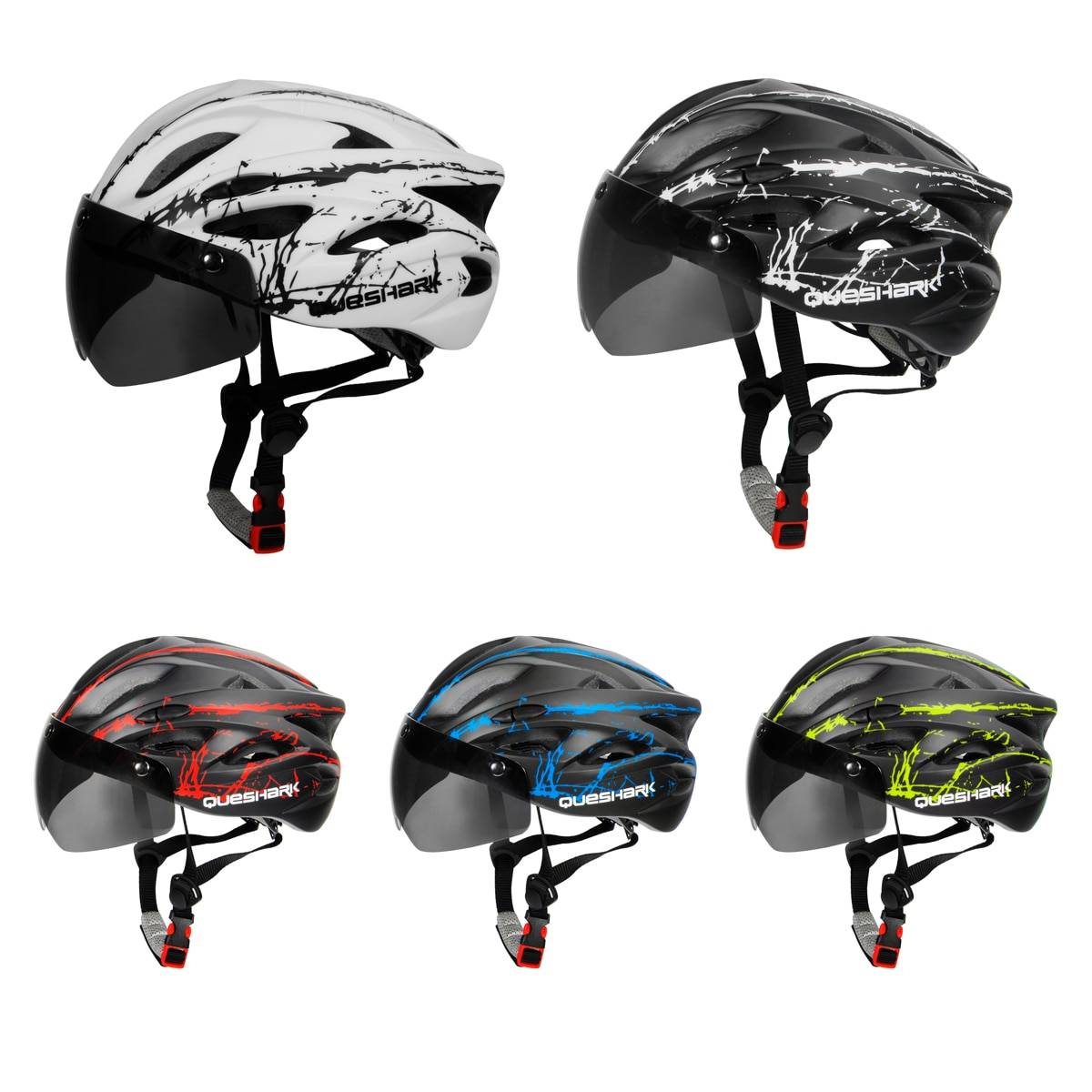 Lightweight Cycling Helmet with Built-in Goggles Bicycle Accessories Bicycle Helmet Color : Black|Blue|Green|Red|White Lightweight Cycling Helmet with Built-in Goggles Bicycle Accessories Bicycle Helmet Color : Black|Blue|Green|Red|White