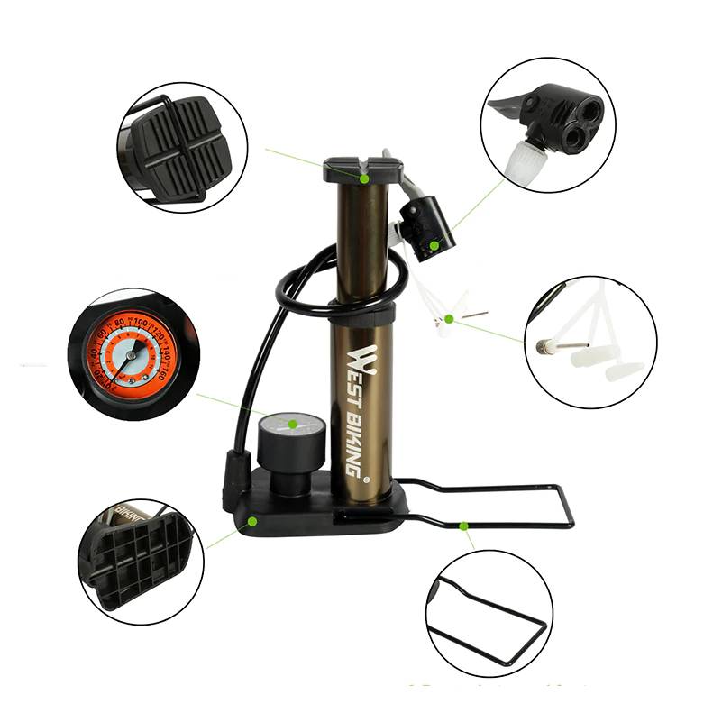 High Pressure Bicycle Pump Bicycle Accessories Bicycle Pumps Color : Gold|Silver|Black High Pressure Bicycle Pump Bicycle Accessories Bicycle Pumps Color : Gold|Silver|Black