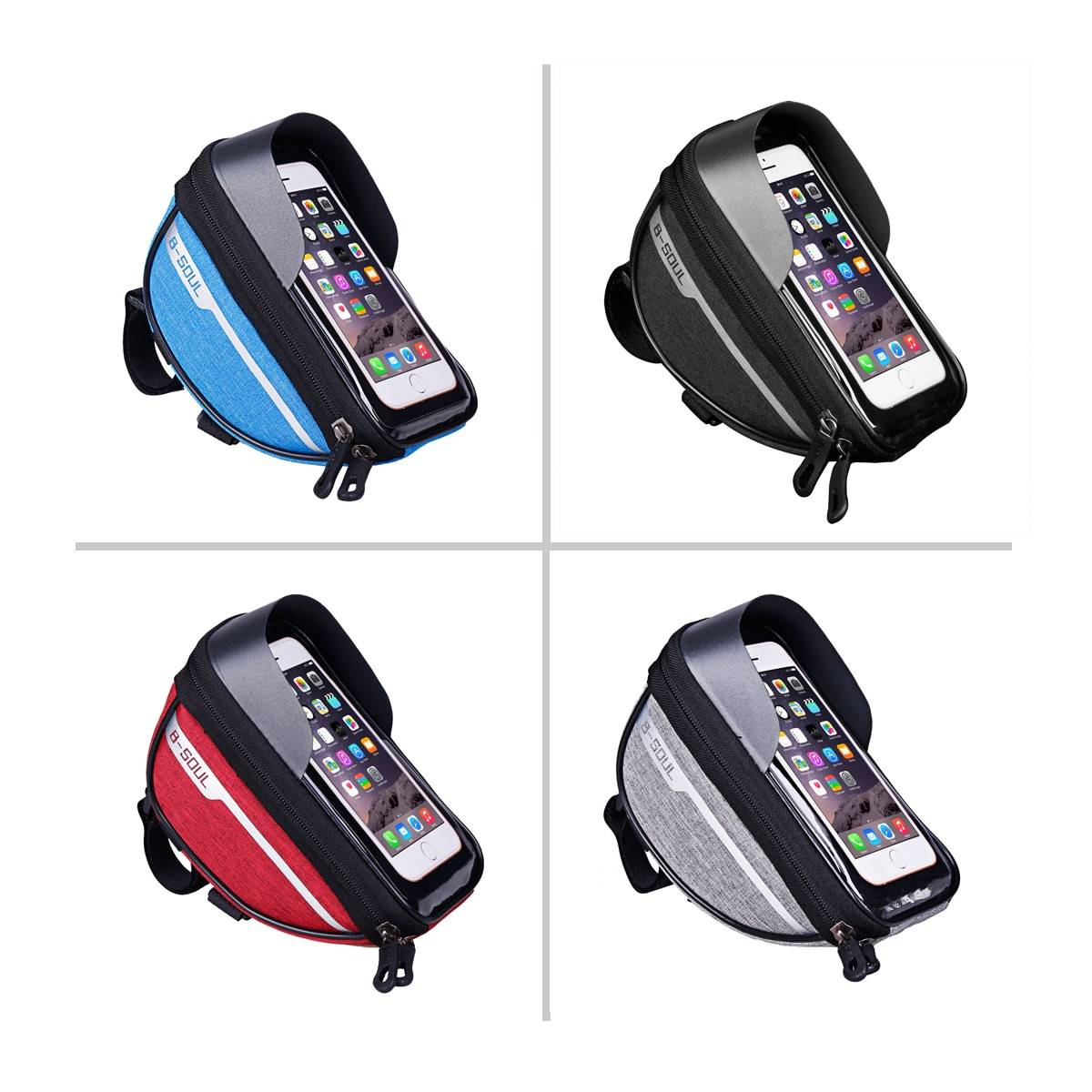 Bicycle Phone Bag with Sunscreen Bicycle Accessories Bicycle Bags & Panniers Color : Red|Light Gray|Blue|Black Bicycle Phone Bag with Sunscreen Bicycle Accessories Bicycle Bags & Panniers Color : Red|Light Gray|Blue|Black