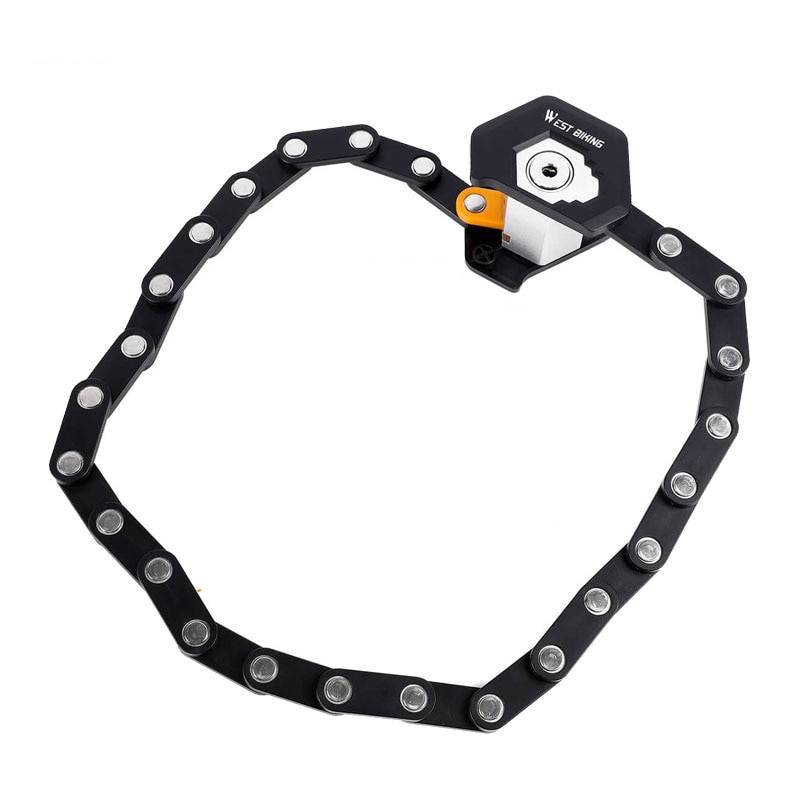 Folding Bicycle Chain Lock with Mount Bicycle Accessories Bicycle Lock Color : Black Folding Bicycle Chain Lock with Mount Bicycle Accessories Bicycle Lock Color : Black