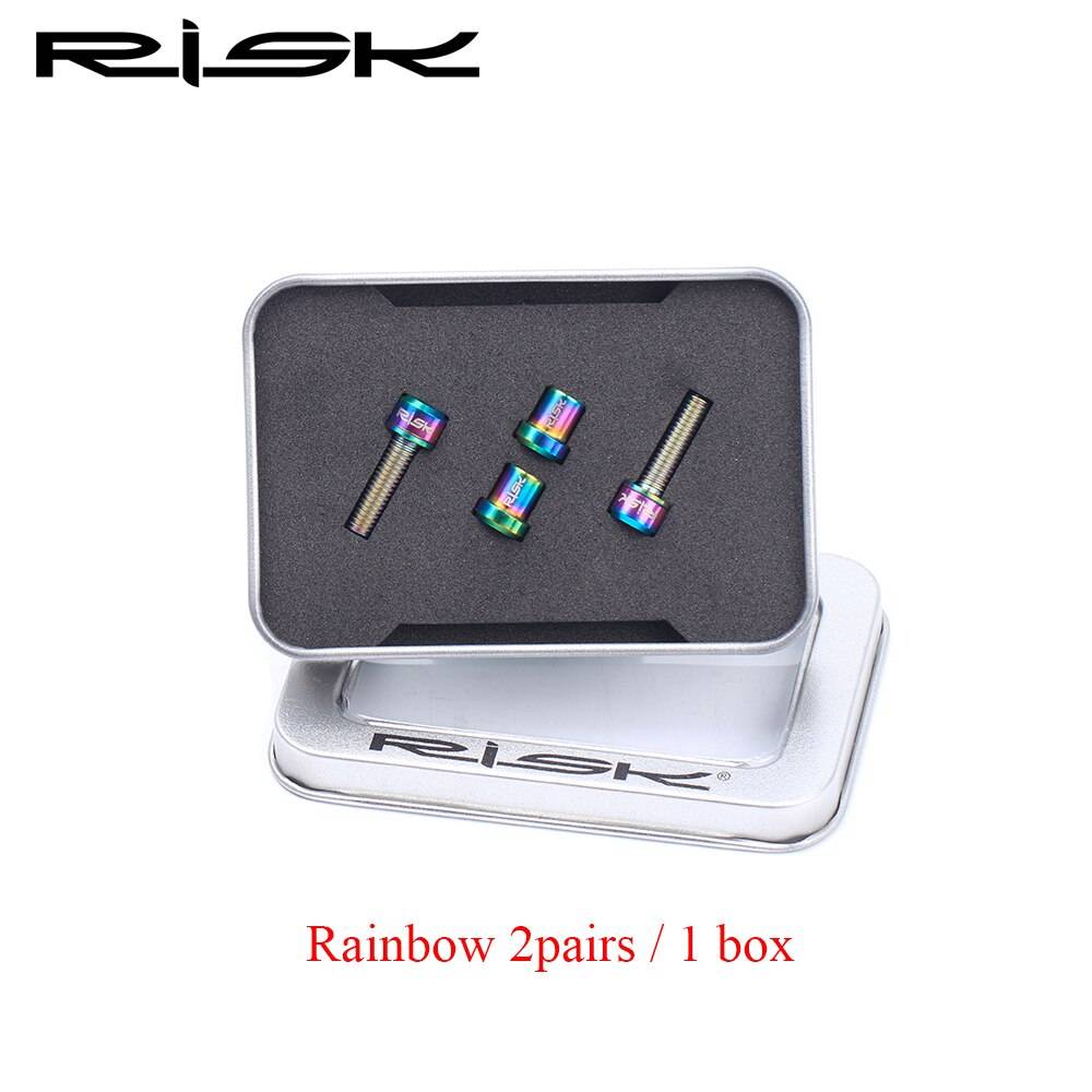 RISK 2sets/box M5x18mm Titanium Bicycle Stem Bolts For Mountain Road Bike Carbon Srews With Gasket Nuts Kits Parts Screw Color : Rainbow|Golden|Black RISK 2sets/box M5x18mm Titanium Bicycle Stem Bolts For Mountain Road Bike Carbon Srews With Gasket Nuts Kits Parts Screw Color : Rainbow|Golden|Black
