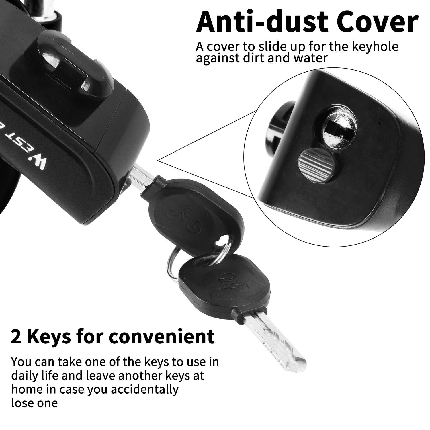 WEST BIKING Bike Lock 1.2m Anti Theft Security Bicycle Accessories With 2 Keys Cable Lock MTB Road Bike Motorcycle Cycling Lock Accessories Bicycle Lock Color : Orange|Blue|Black WEST BIKING Bike Lock 1.2m Anti Theft Security Bicycle Accessories With 2 Keys Cable Lock MTB Road Bike Motorcycle Cycling Lock Accessories Bicycle Lock Color : Orange|Blue|Black