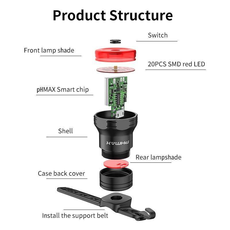 PHMAX Rear Light Bicycle High Visibility Taillight LED Smart Brake Auto Sensing Bike Light IPX6 Waterproof Charging Tail Light Accessories Bicycle Light PHMAX Rear Light Bicycle High Visibility Taillight LED Smart Brake Auto Sensing Bike Light IPX6 Waterproof Charging Tail Light Accessories Bicycle Light  Bike Style Store https://bikestylestore.com https://bikestylestore.com/phmax-rear-light-bicycle-high-visibility-taillight-led-smart-brake-auto-sensing-bike-light-ipx6-waterproof-charging-tail-light/